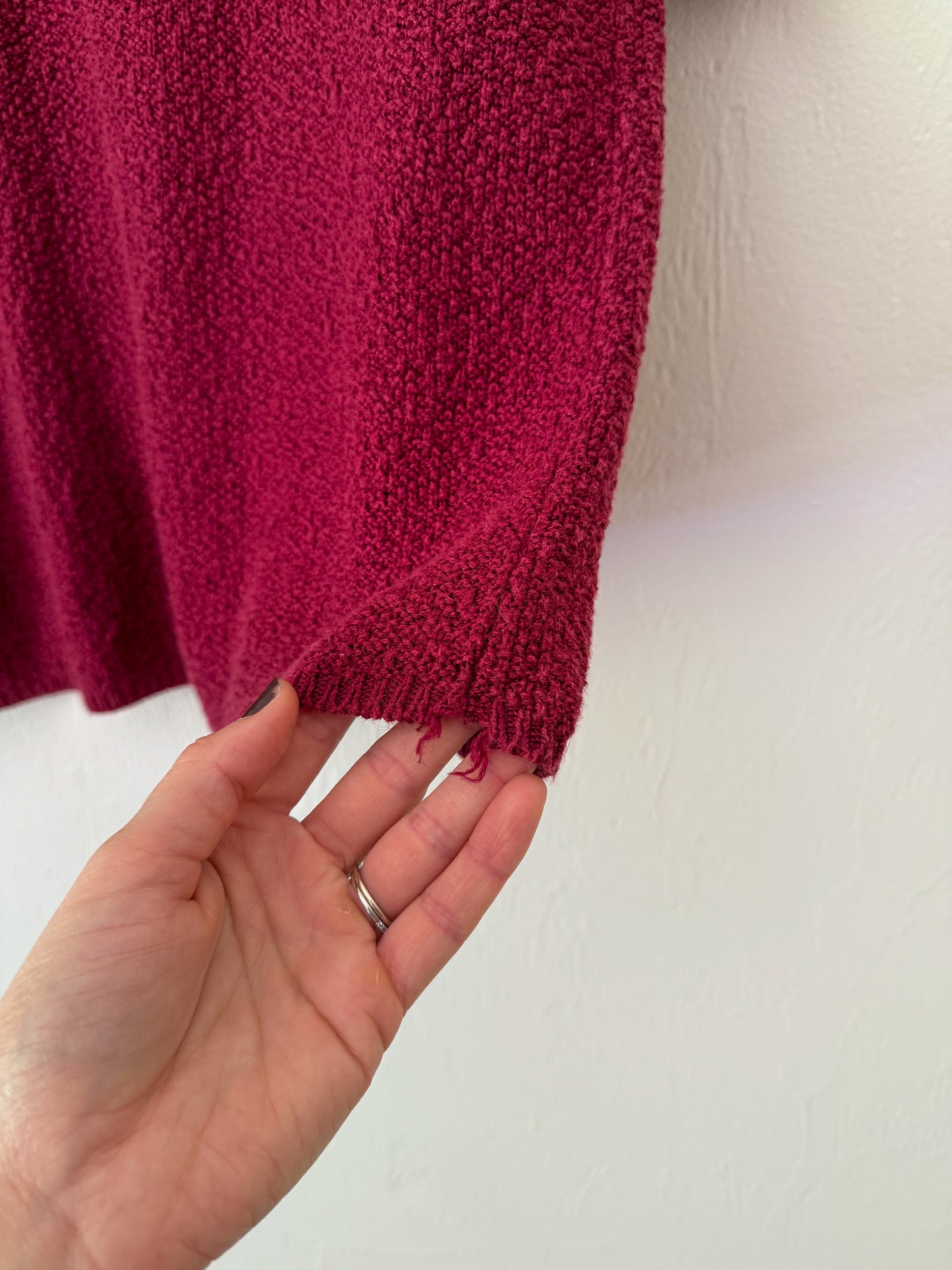 90s Textured Maroon Top