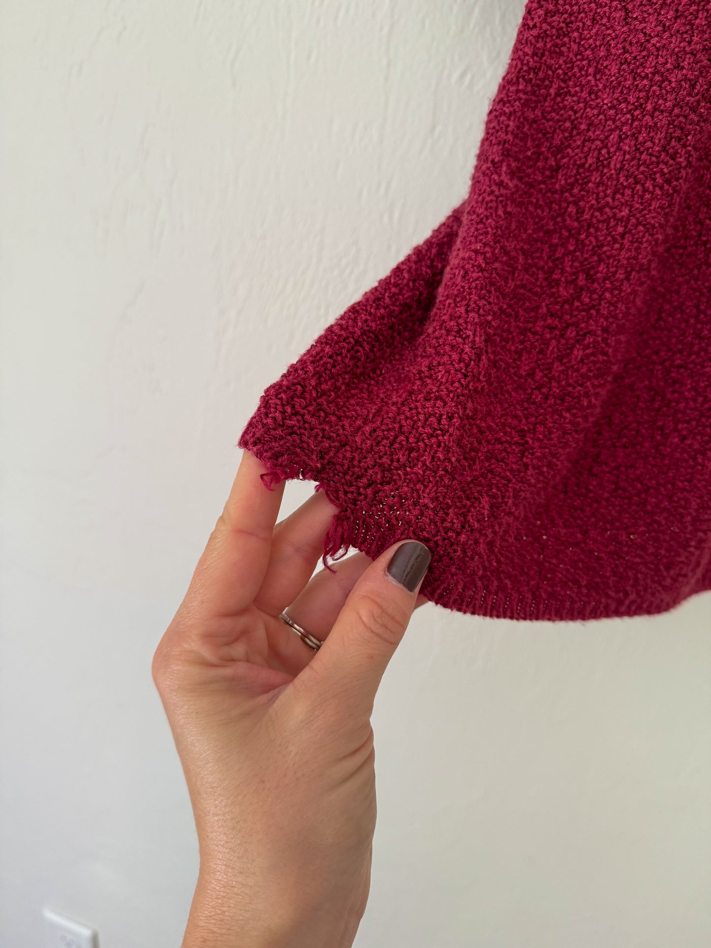 90s Textured Maroon Top