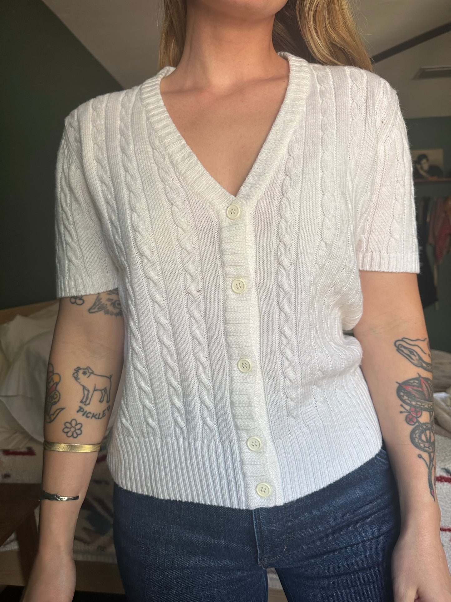 80s button up sweater