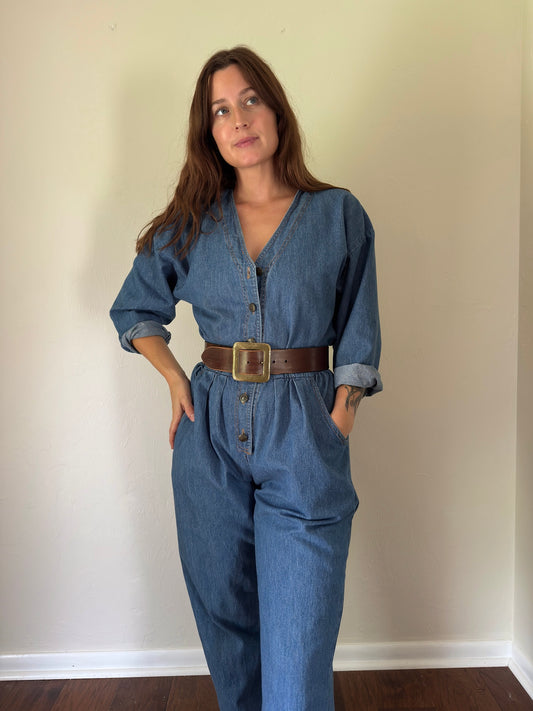 90s vintage denim jumpsuit