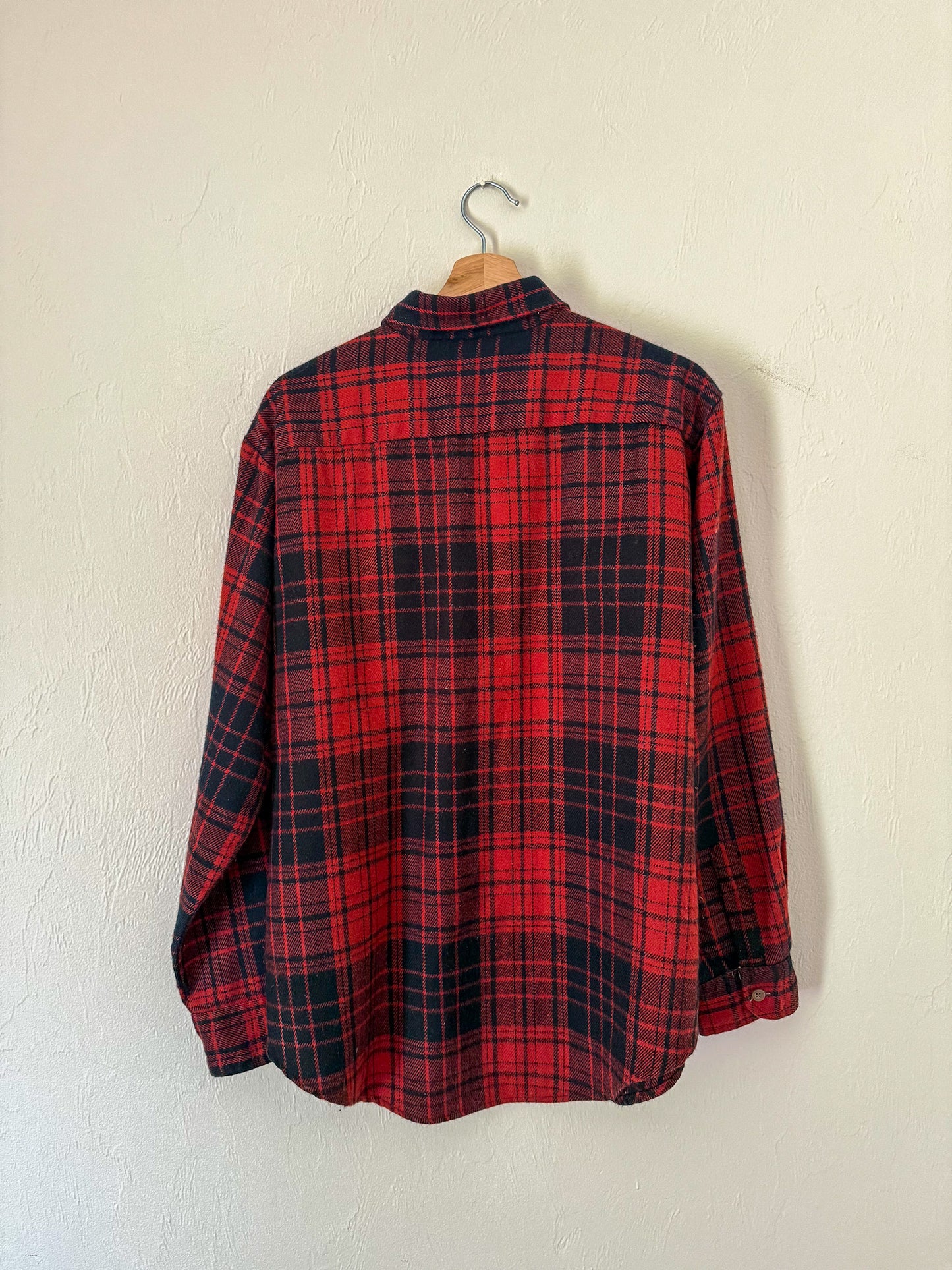 Red and Navy Plaid Button Down
