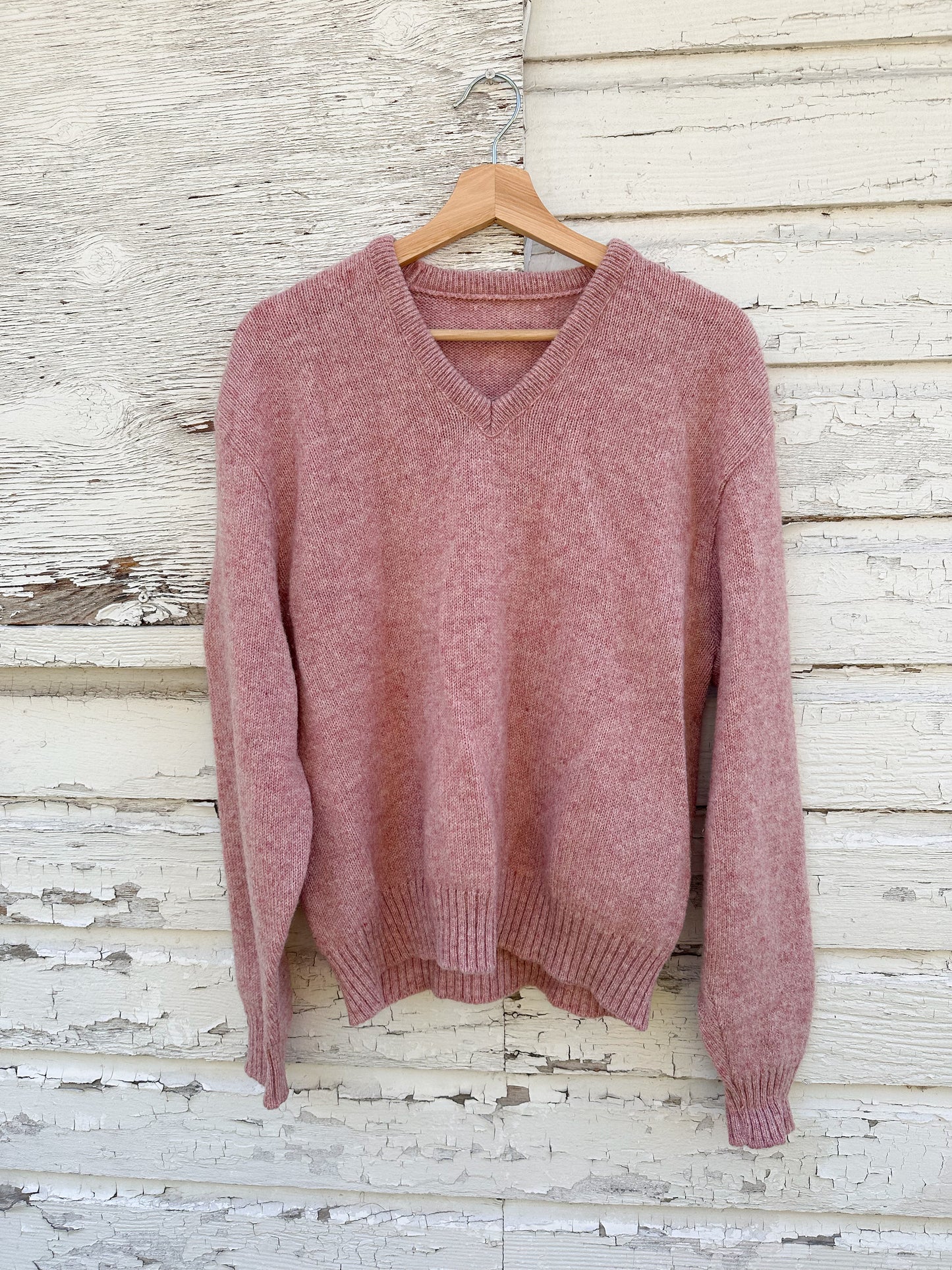 mauve v-neck sweater