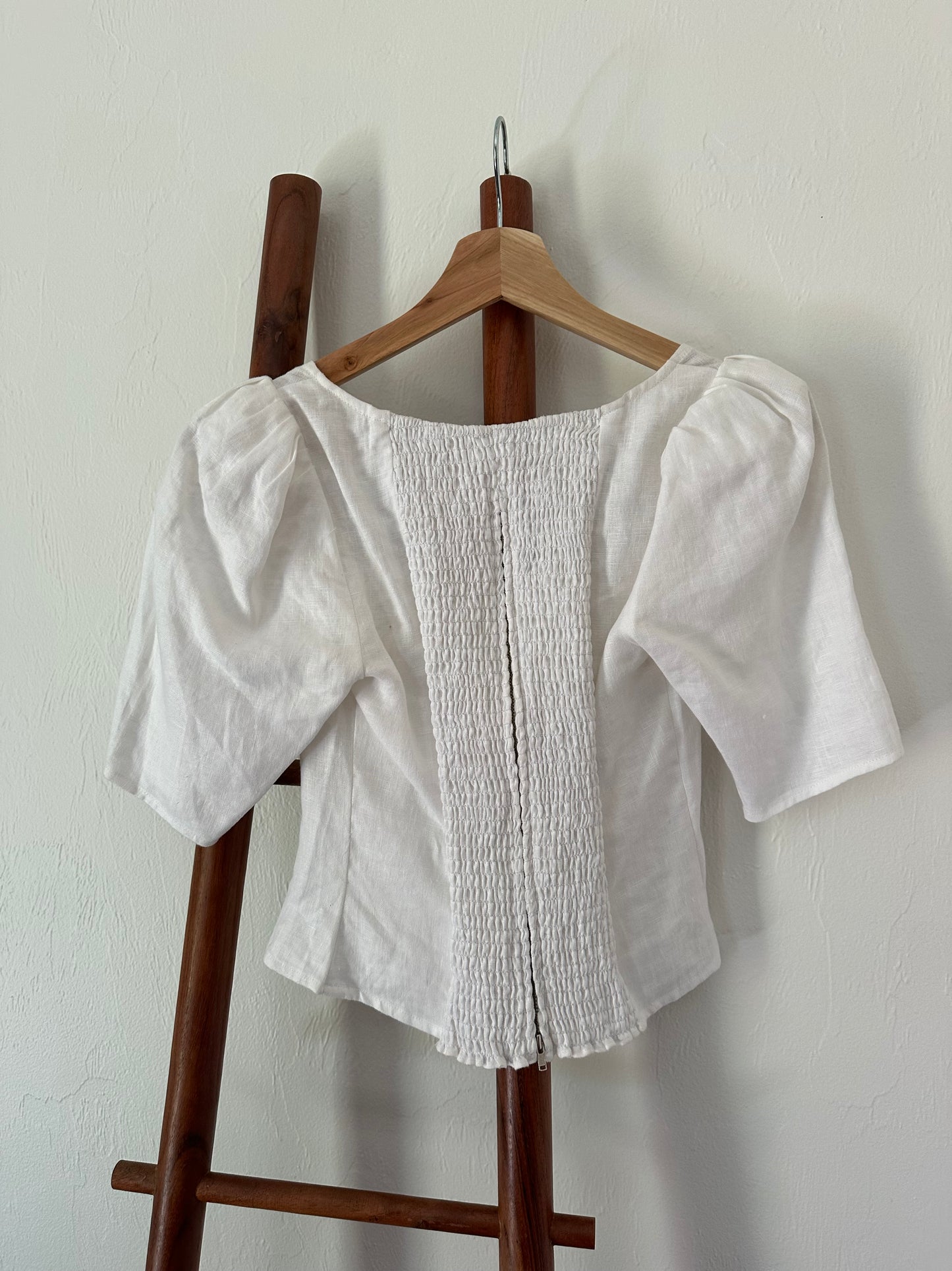 Reformation white linen top