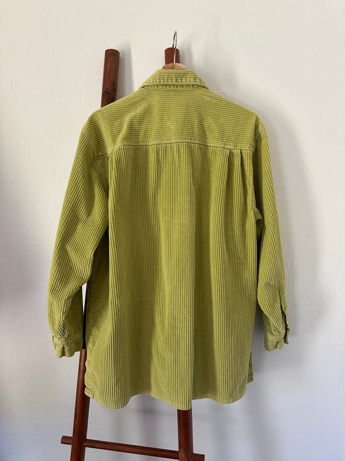 green corduroy shacket