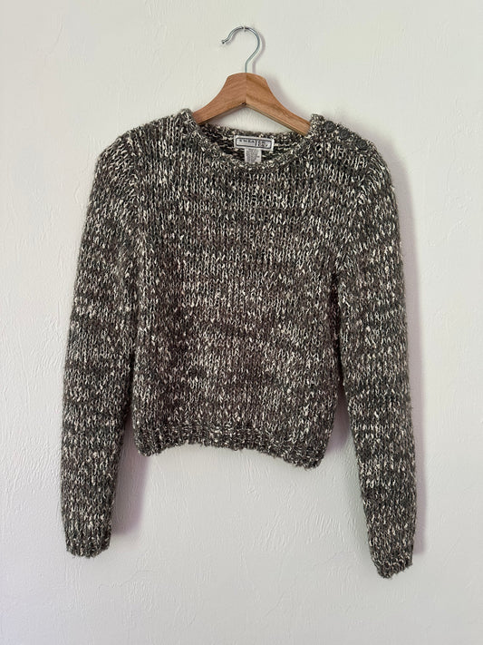80s gray speckle sweater