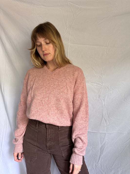 mauve v-neck sweater