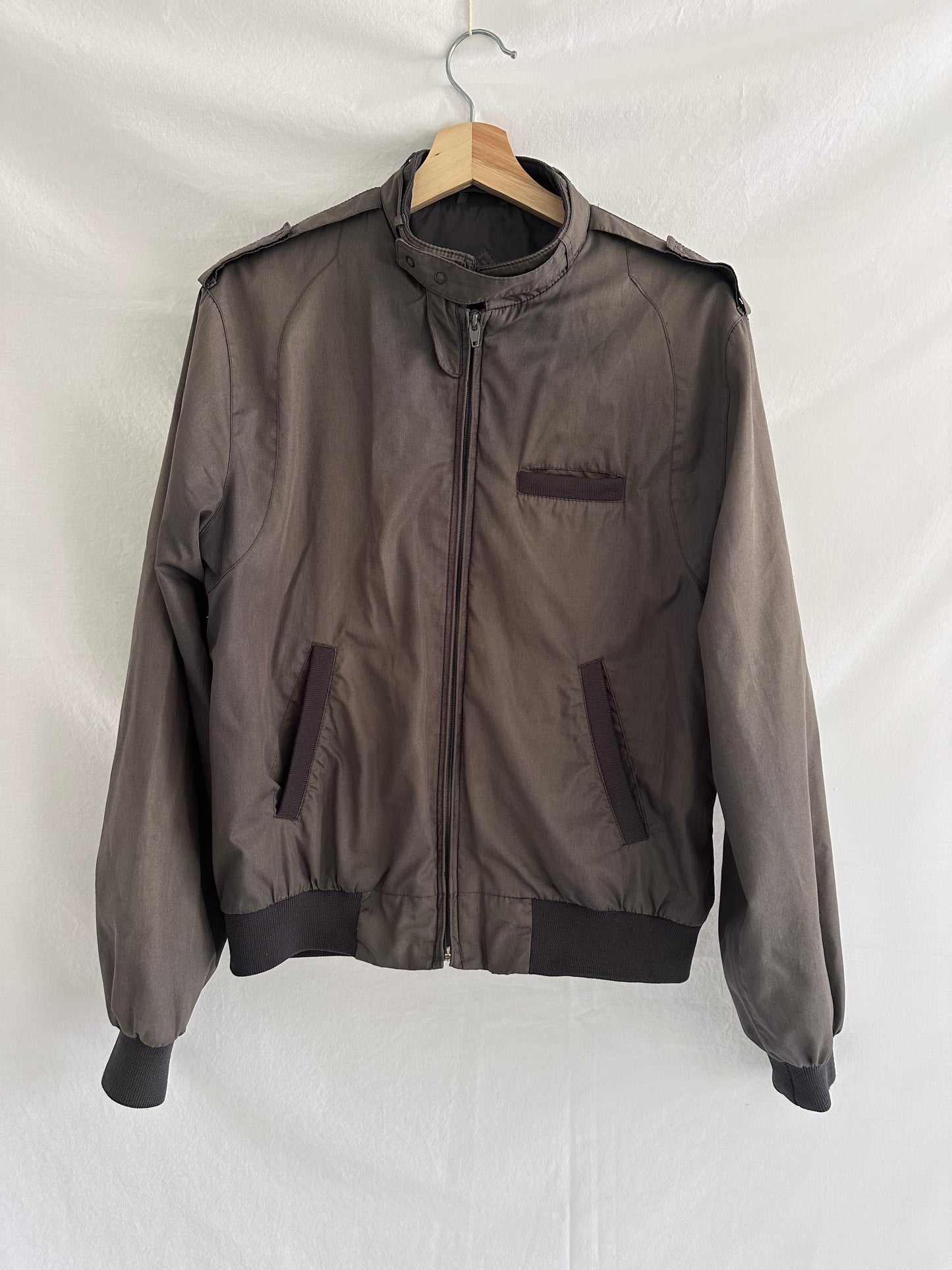 vintage gray bomber jacket
