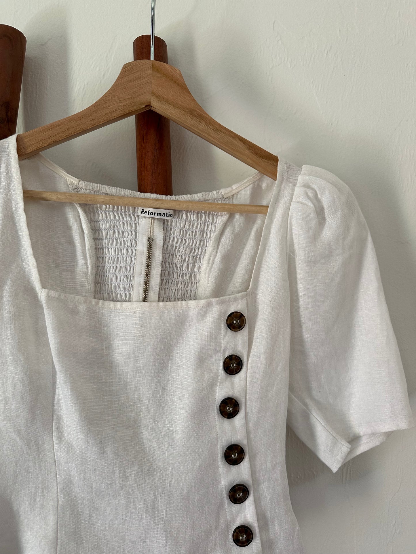 Reformation white linen top