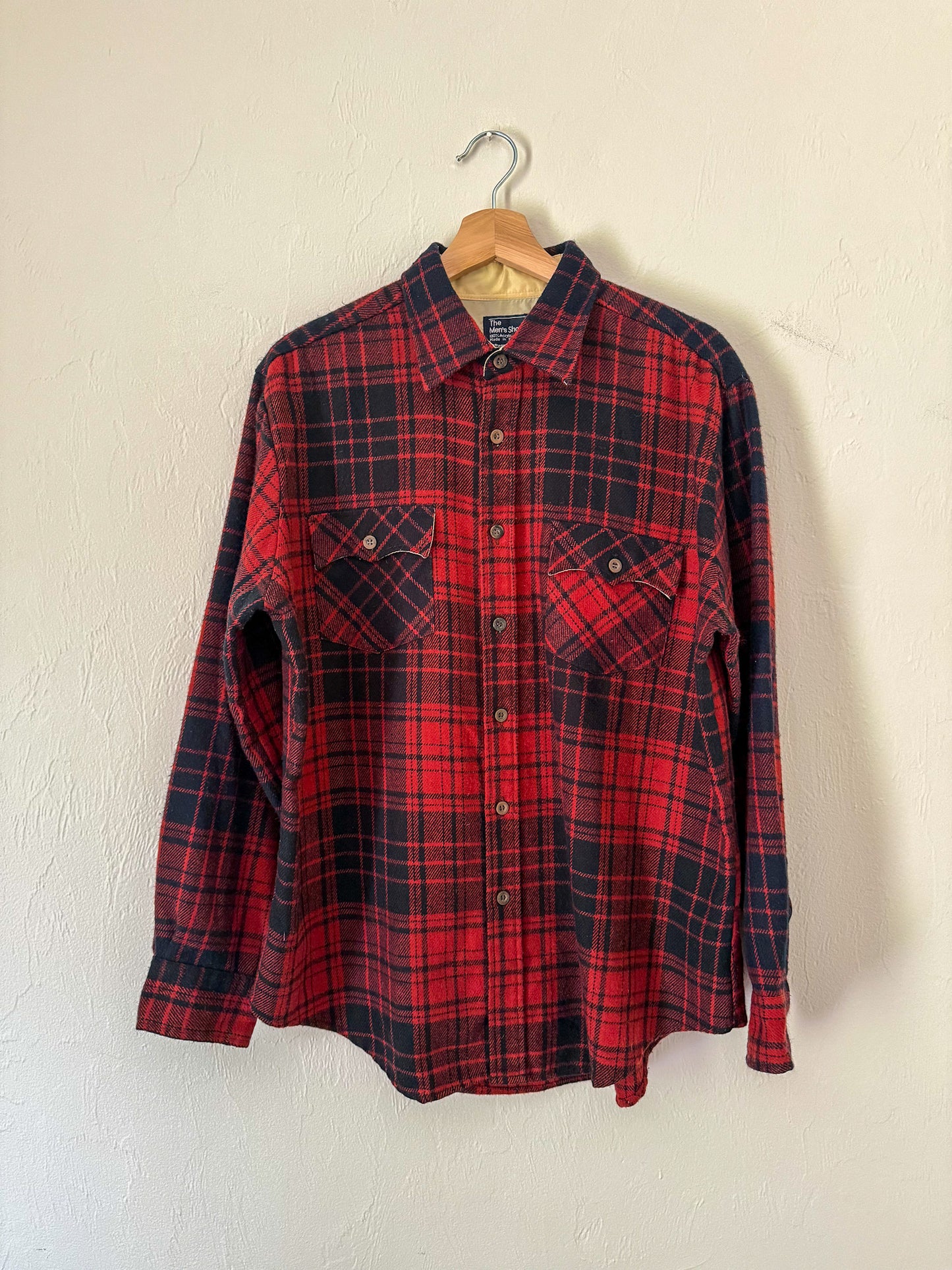 Red and Navy Plaid Button Down