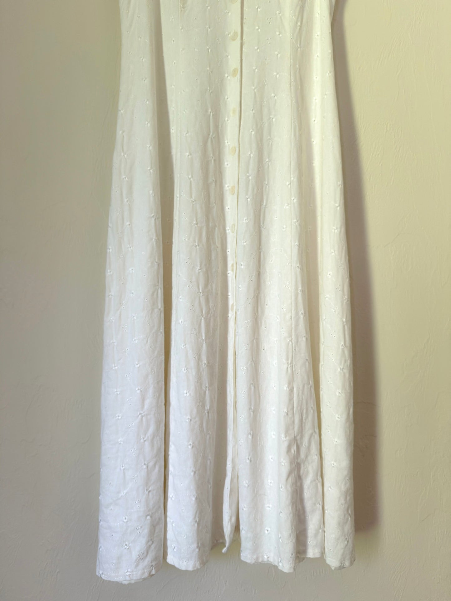 90s eyelet button down dress