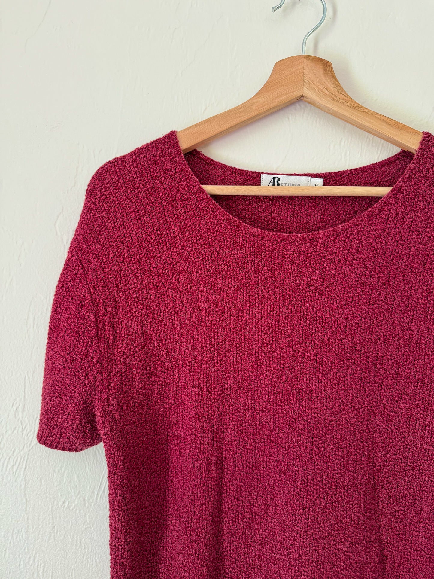 90s Textured Maroon Top