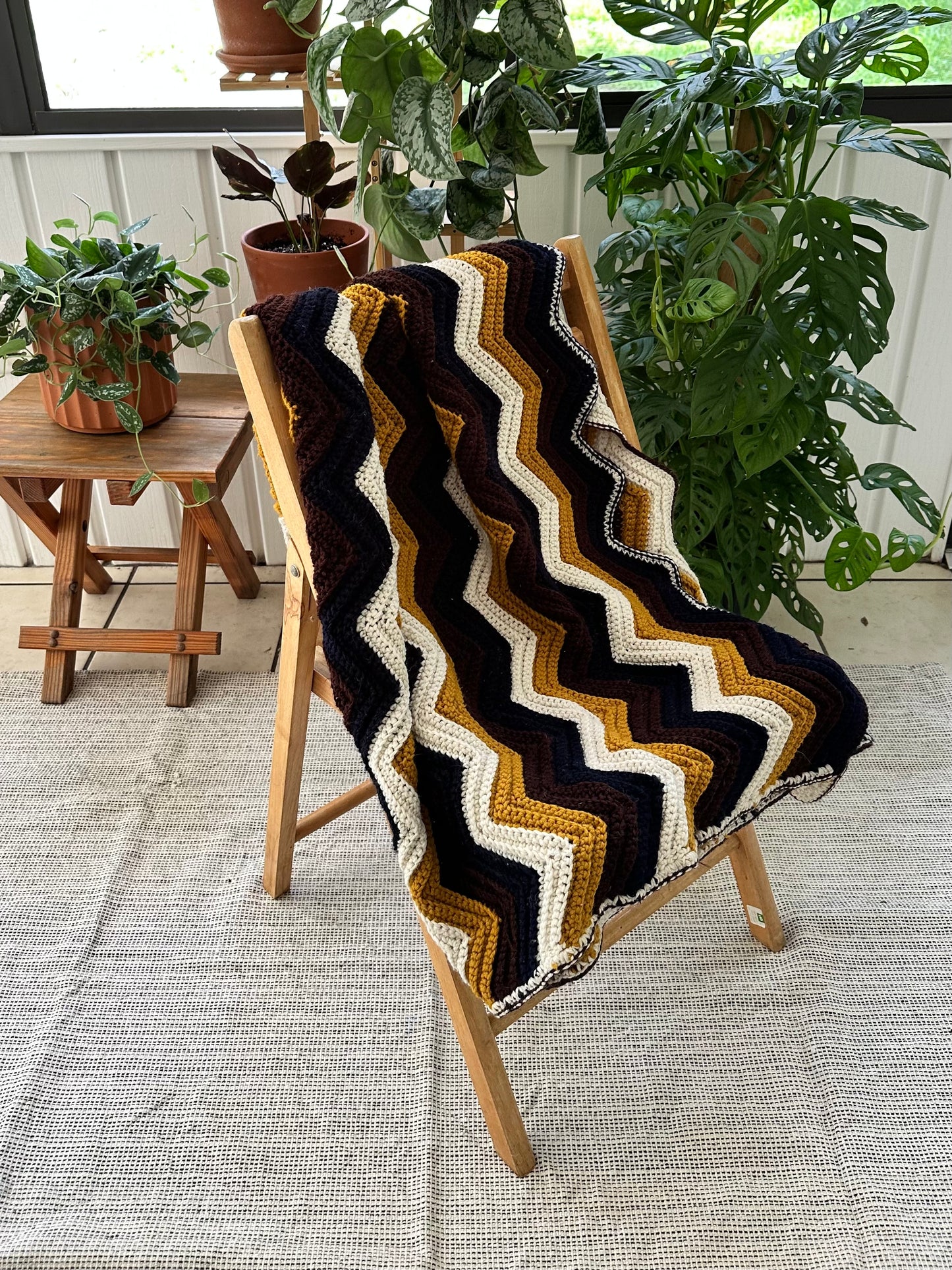 vintage chevron afghan