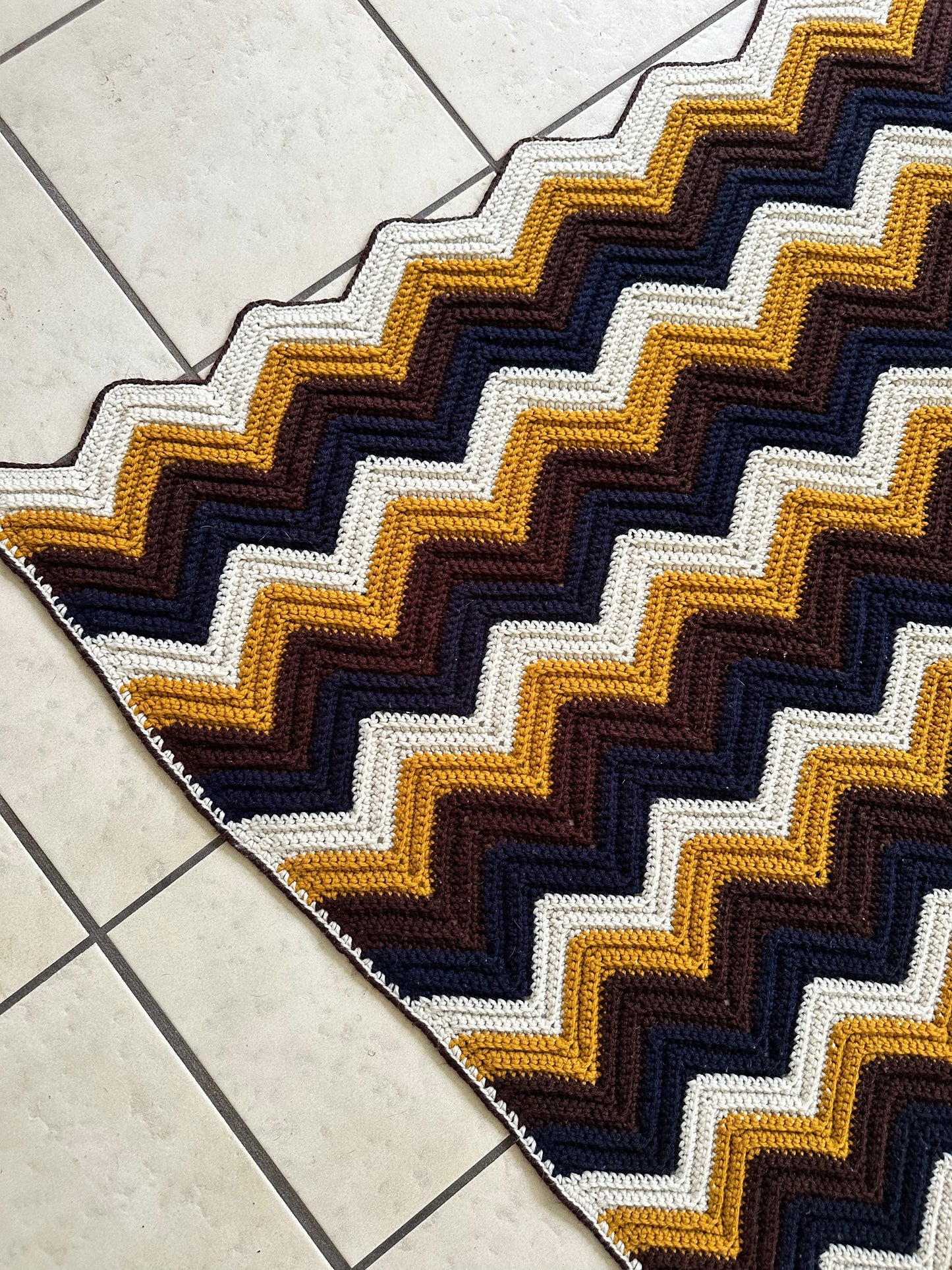 vintage chevron afghan