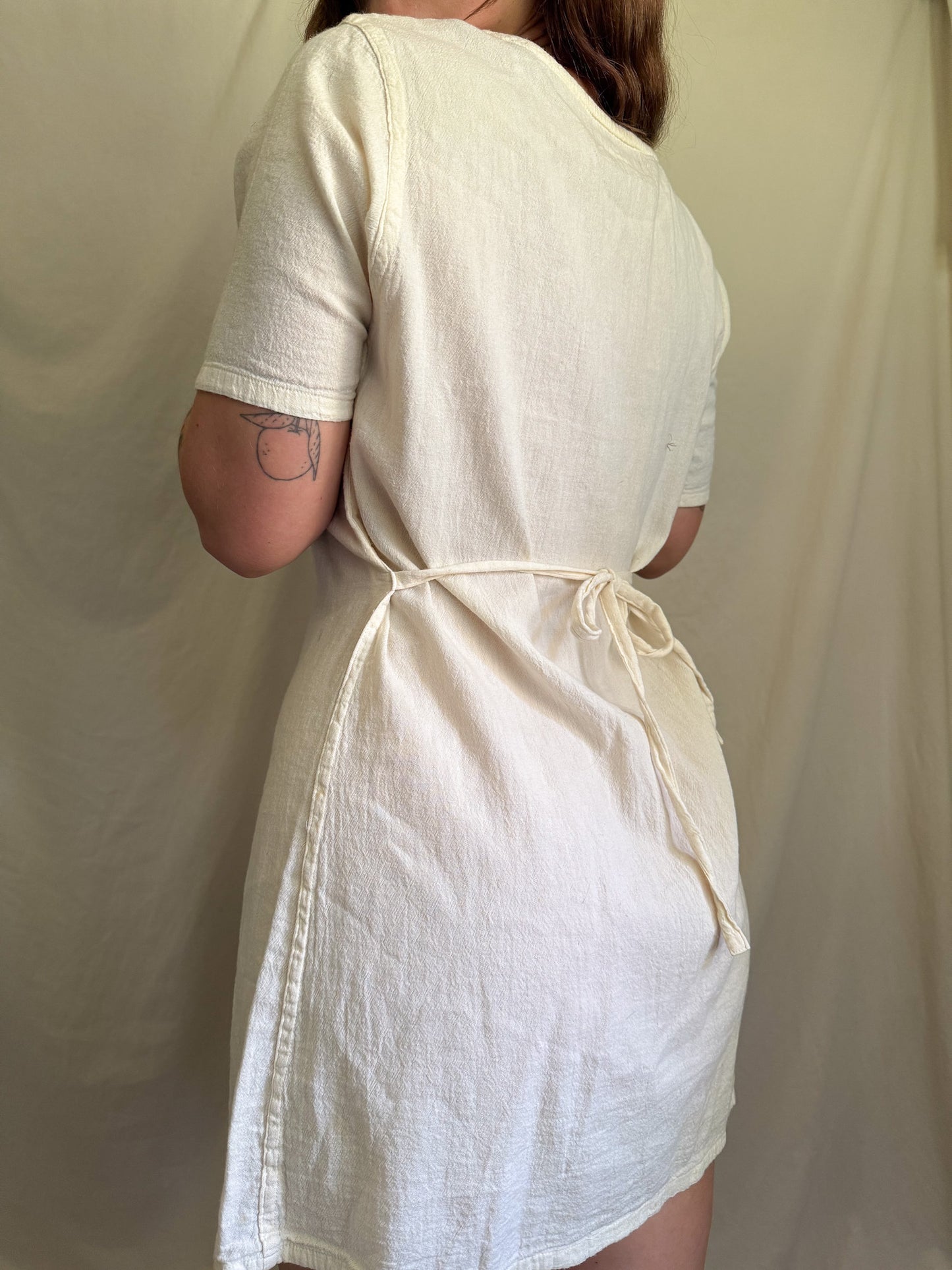 vintage creamy pintuck dress