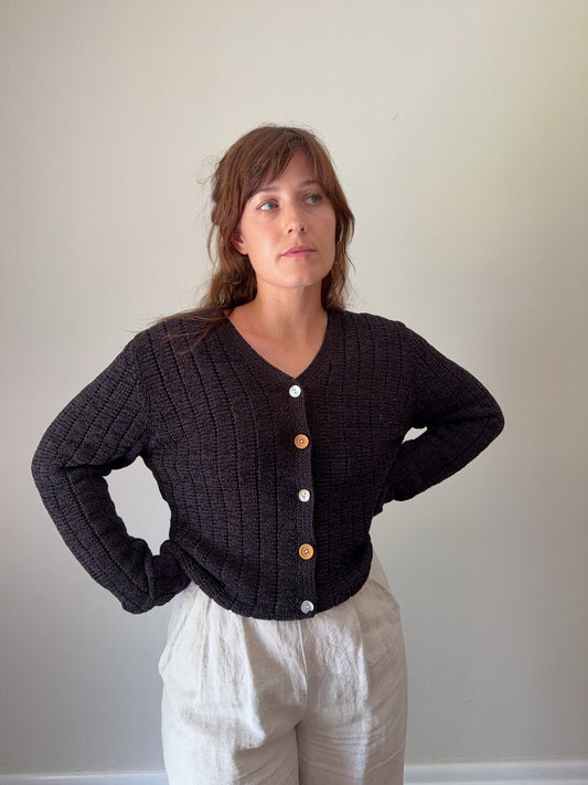 Vintage Black Knit Cardigan