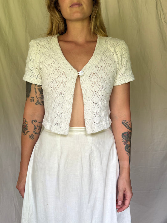 90s cropped button cardigan