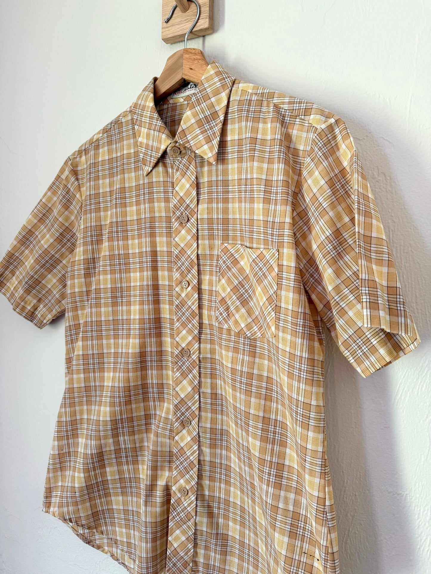 60s Plaid Yellow Shirt