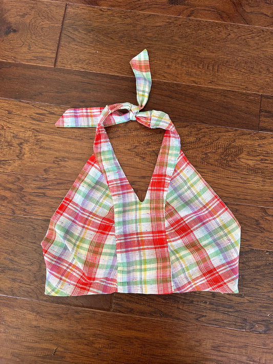 plaid vintage halter top