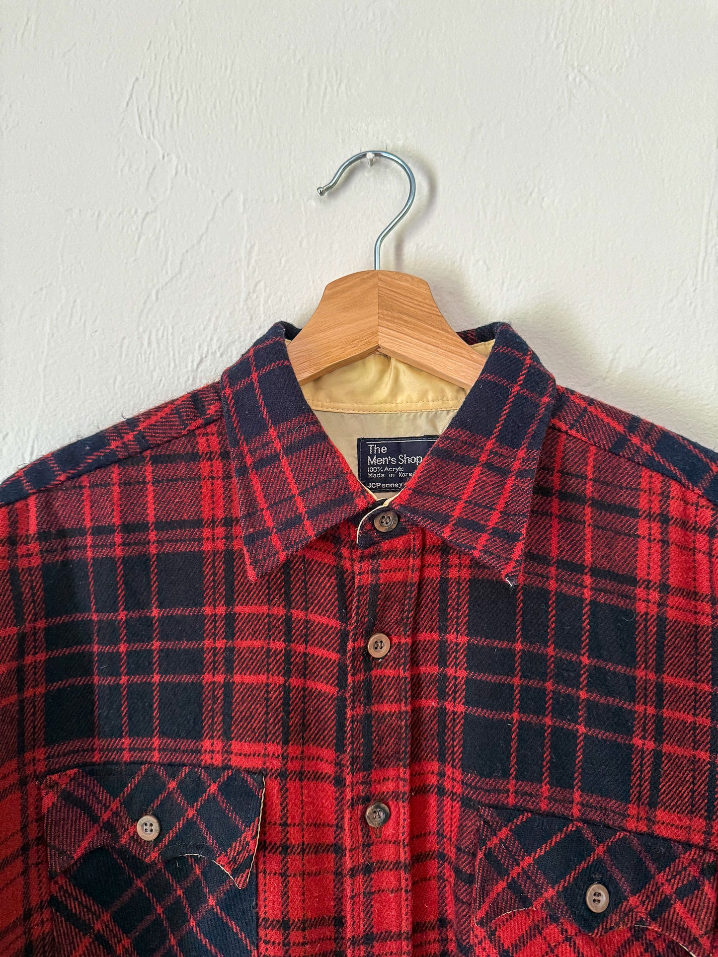 Red and Navy Plaid Button Down