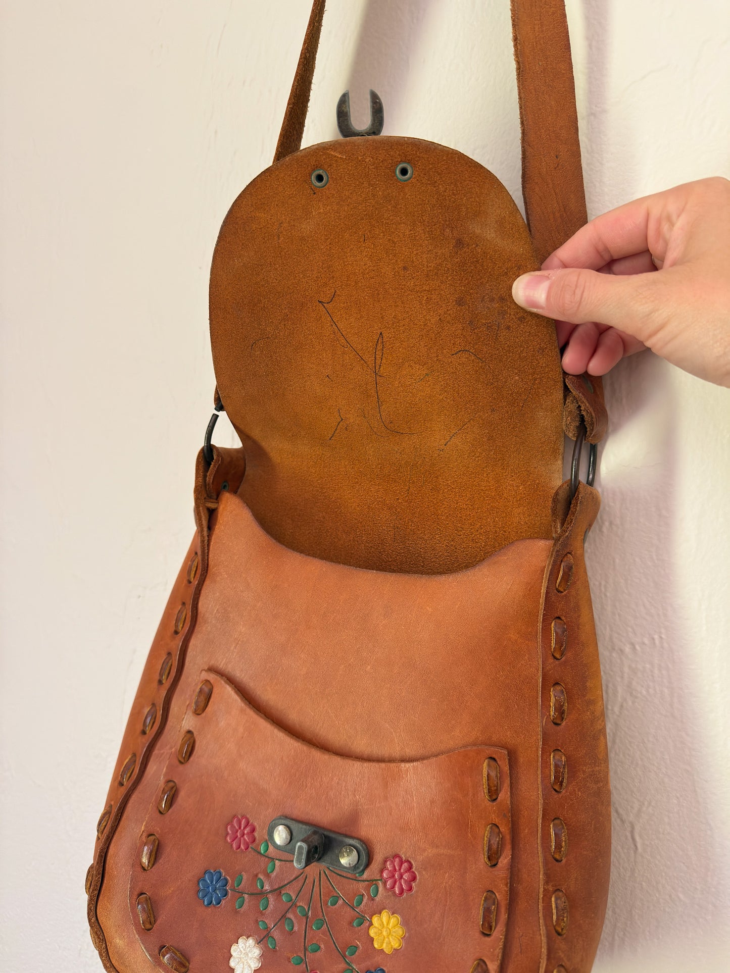 70s Tooled Leather Bag