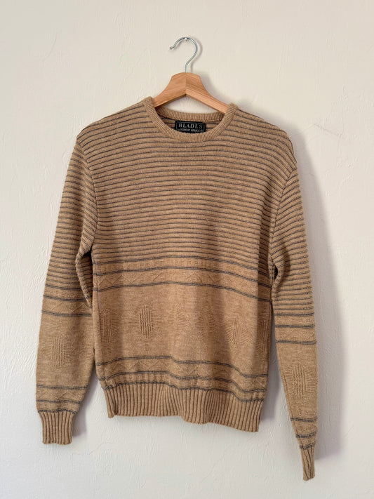 90s Striped Tan Sweater