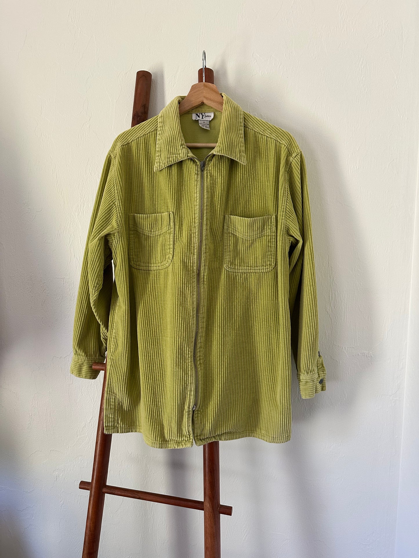 green corduroy shacket