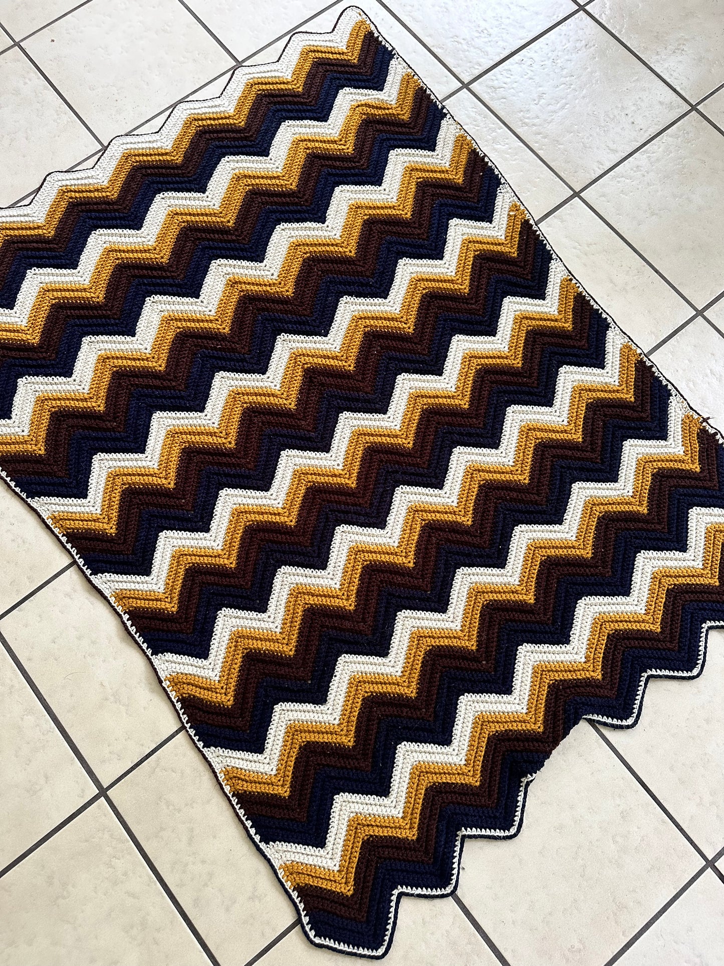 vintage chevron afghan