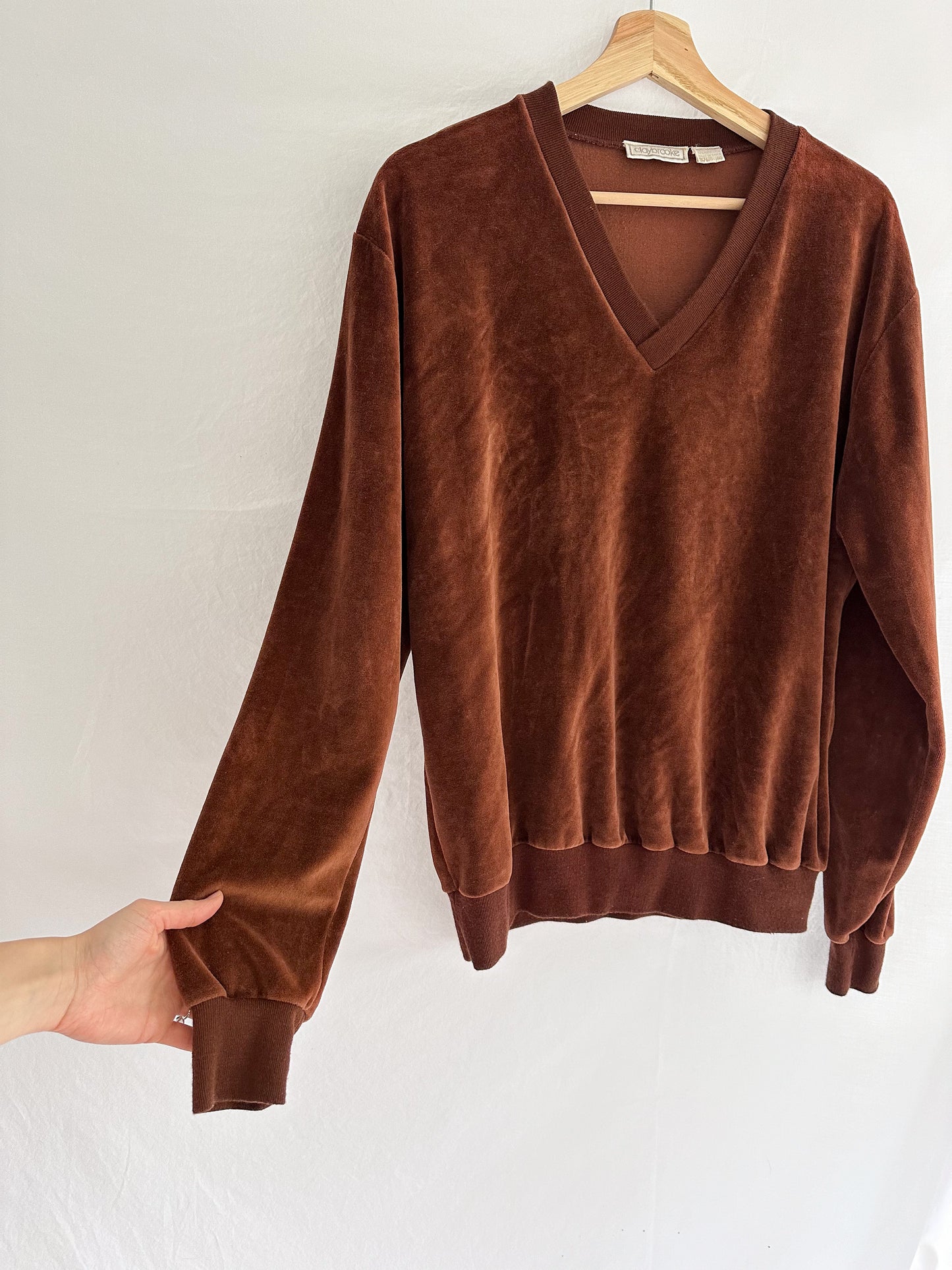 vintage brown velvet sweater