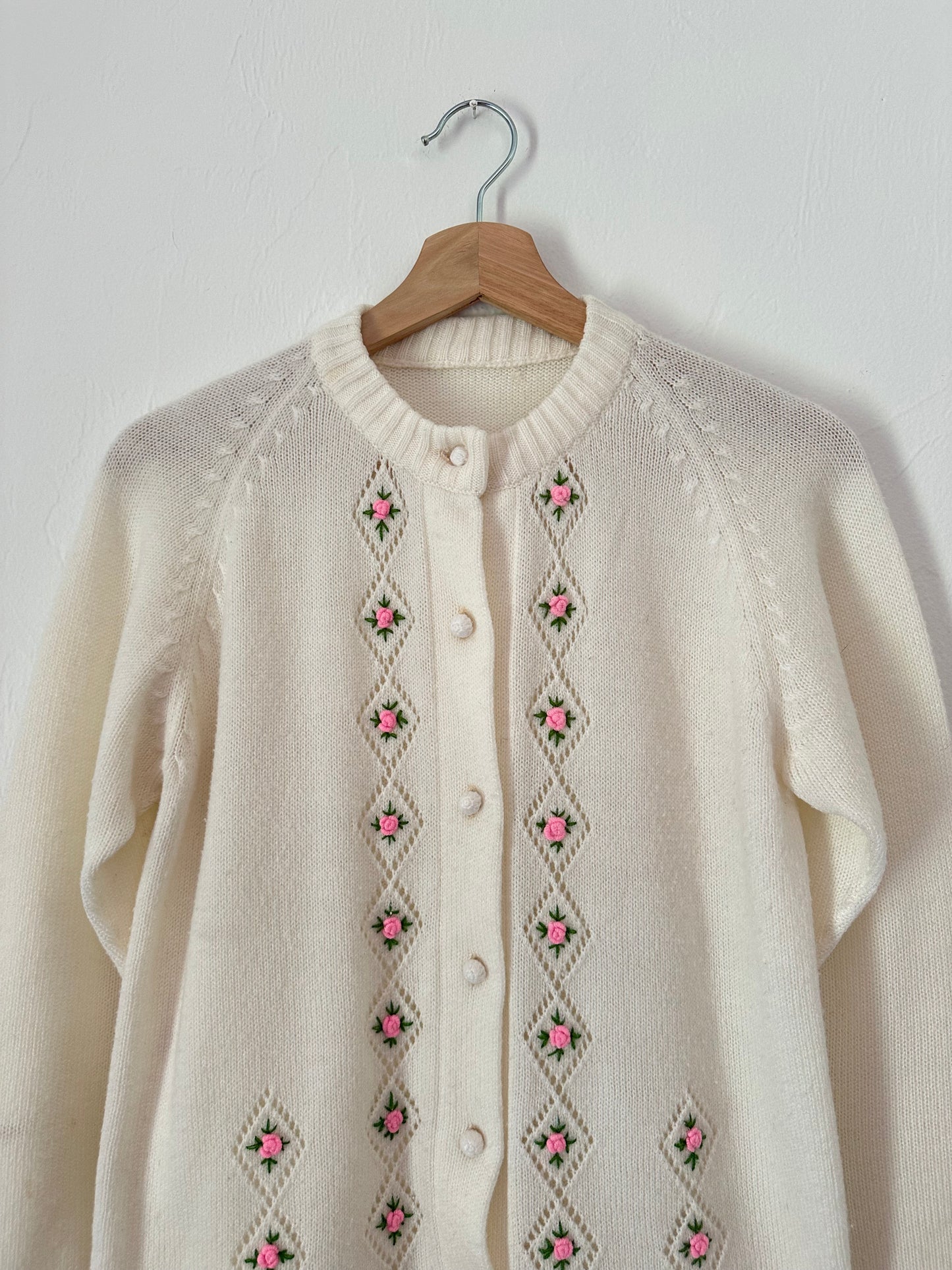 Vintage Embroidered Rose Cardigan