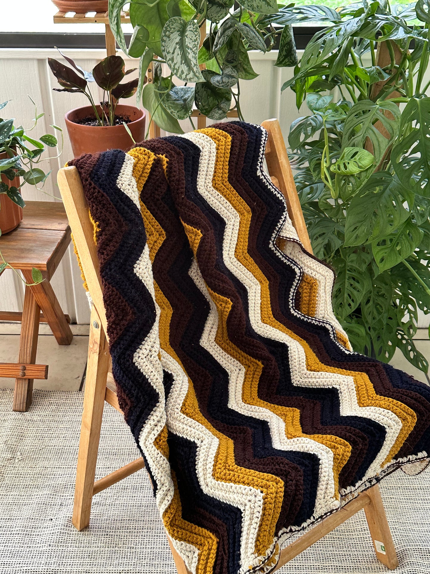 vintage chevron afghan