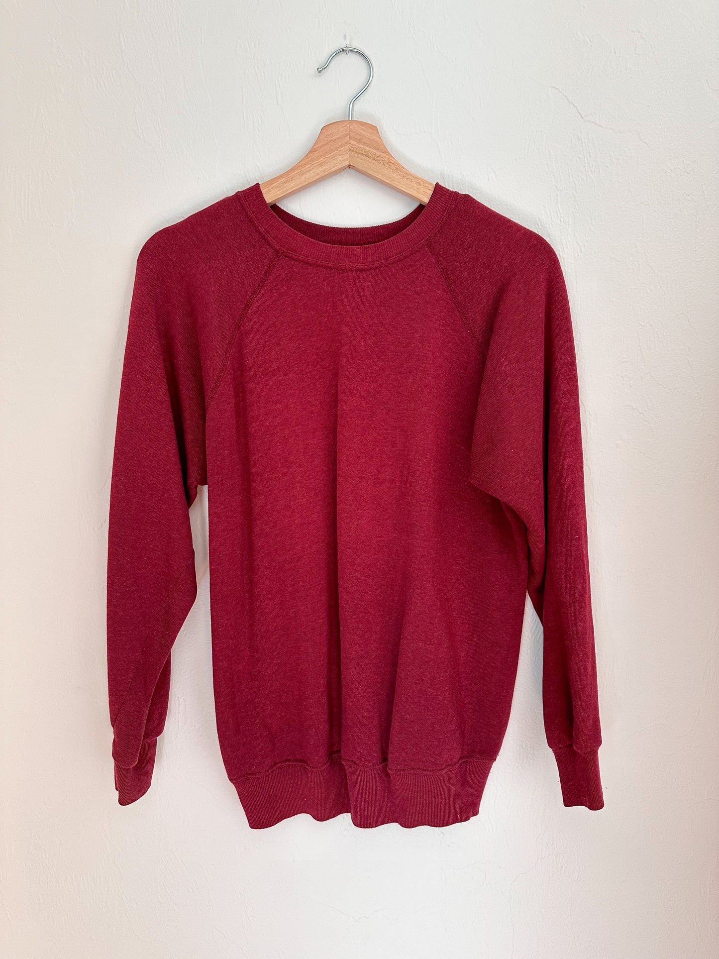 maroon raglan crewneck sweater