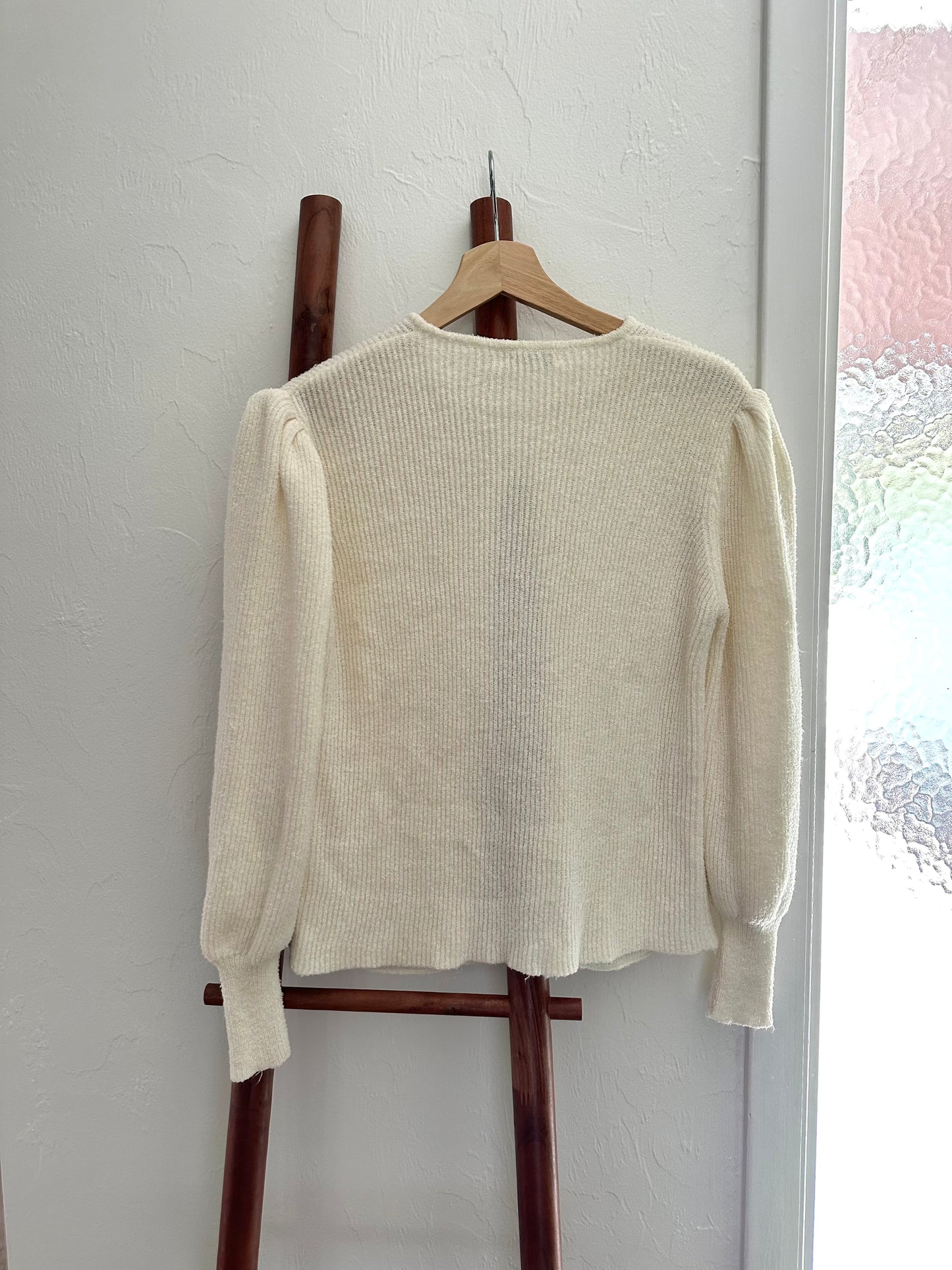 80s ribbed pearl knit cardigan