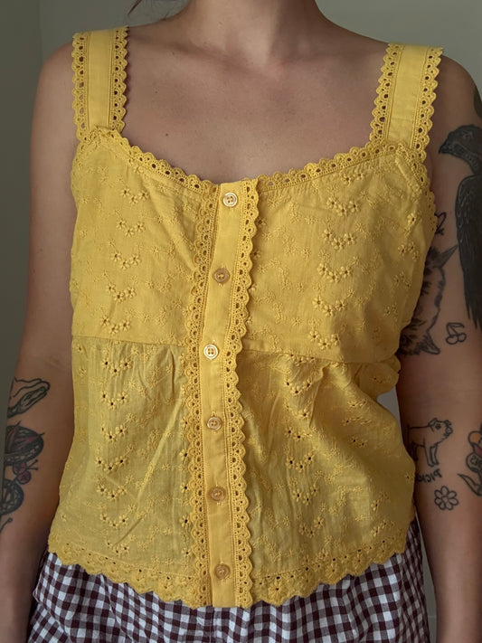 Marigold Eyelet Tank Top