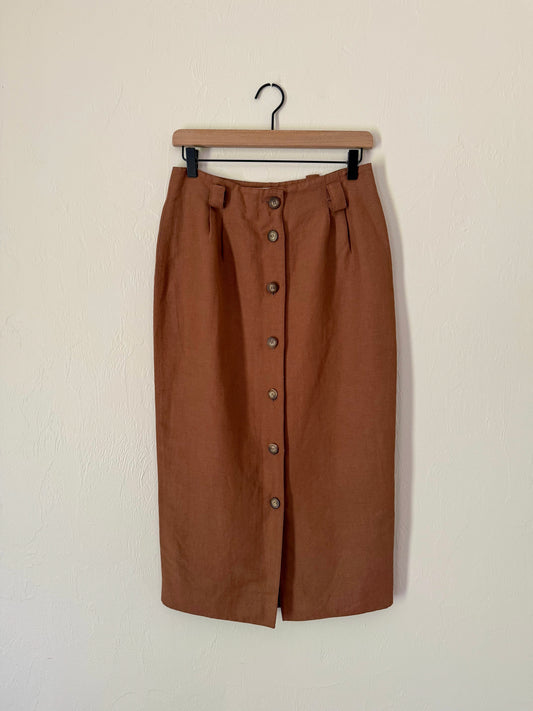 Vintage Brown Button Down Skirt