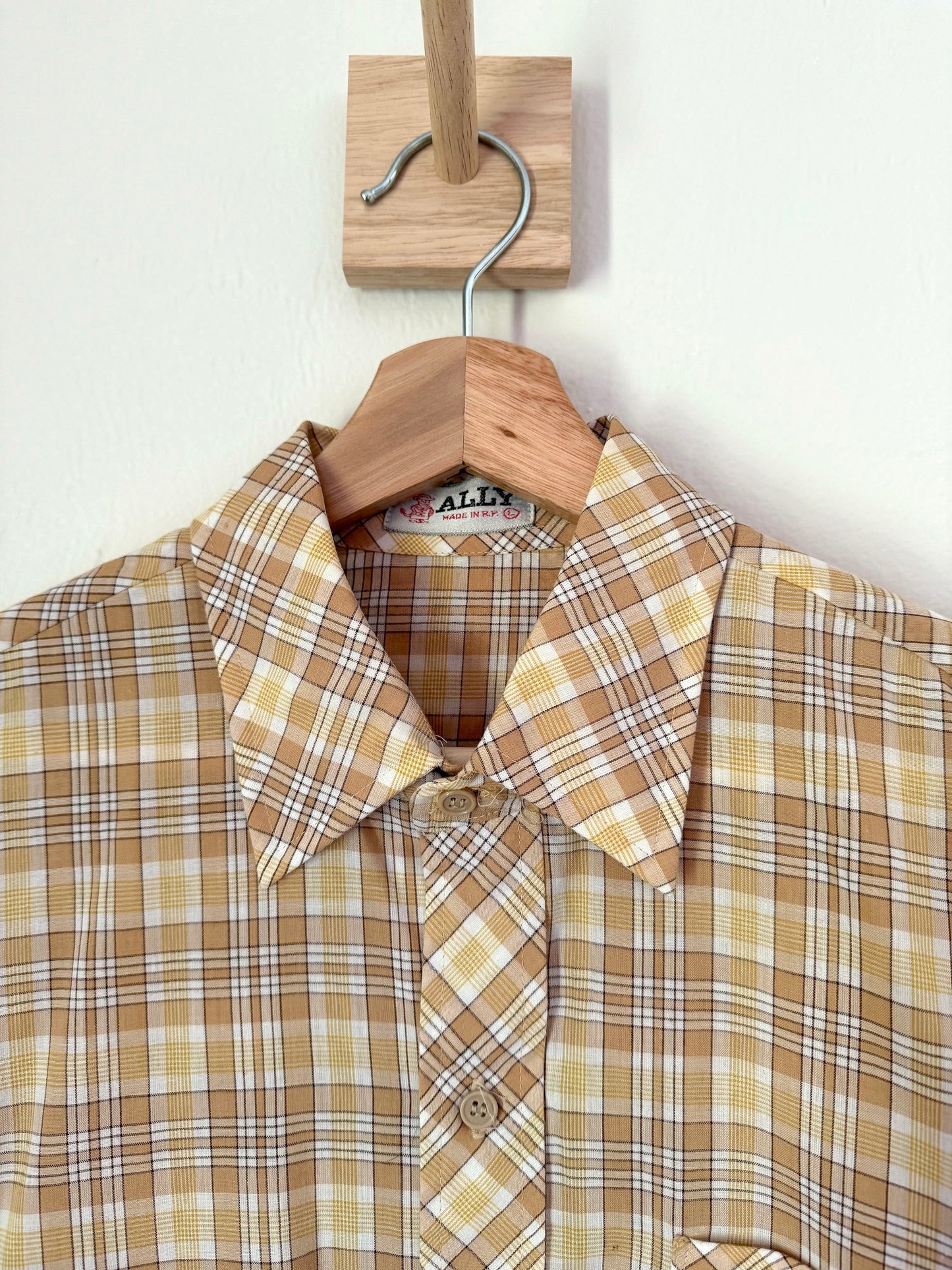 60s Plaid Yellow Shirt