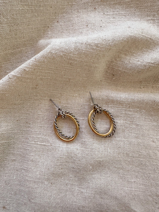 silver & gold rope hoops