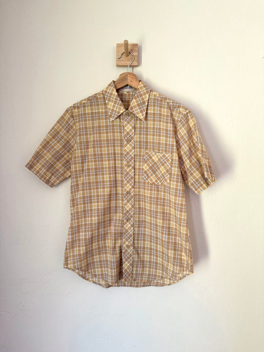 60s Plaid Yellow Shirt