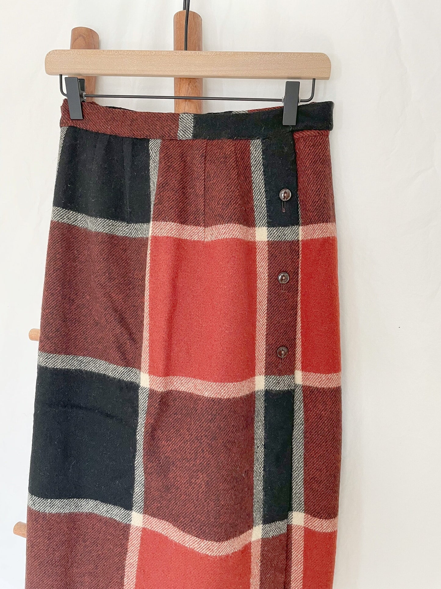 vintage plaid wrap skirt