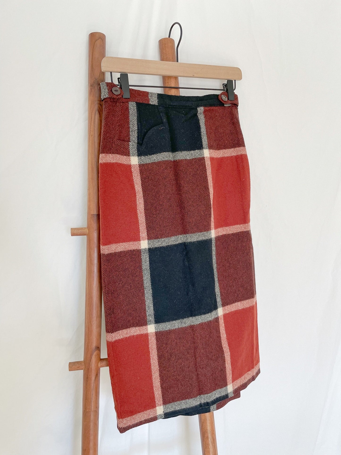 vintage plaid wrap skirt