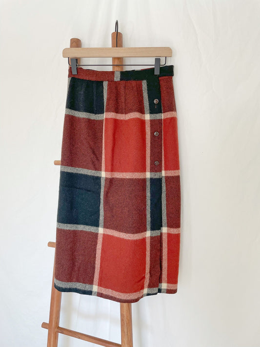 vintage plaid wrap skirt